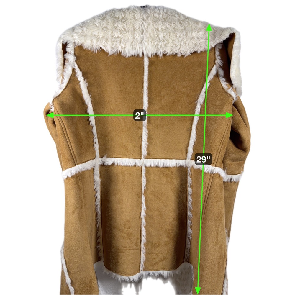 Donna Salyers‎ Fabulous Furs Faux Suede Sherpa Coat Jacket Size S - Picture 6 of 11